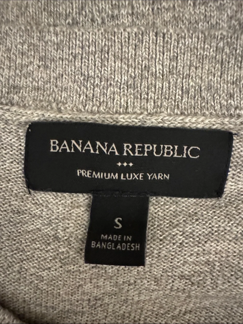 Banana Republic Heather Light Gray Crewneck Premium Luxe Yarn Sweater